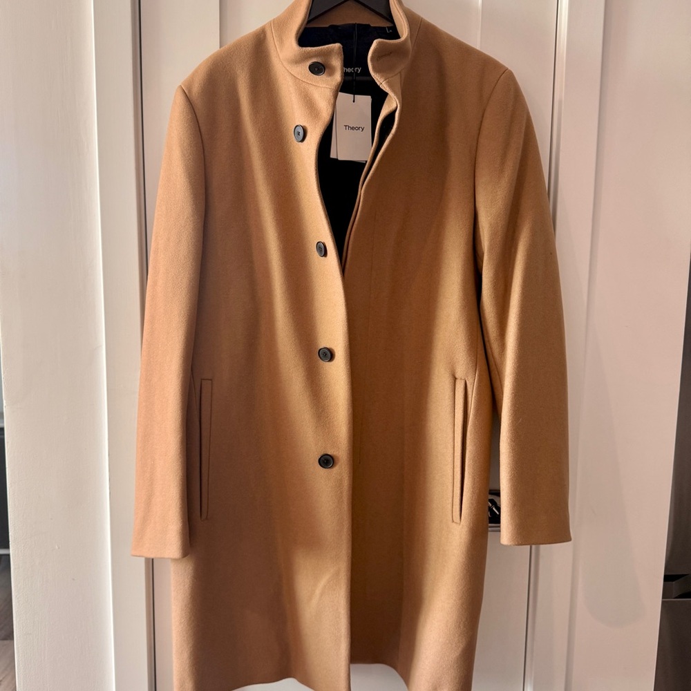 Theory Virgin Wool & Cashmere Camel Coat